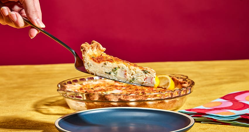 Crab and Goat Cheddar Cheese Quiche