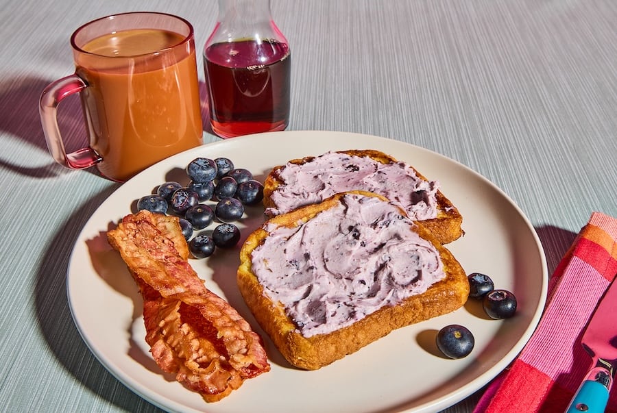 Blueberry Vanilla Goat Cheese French Toast