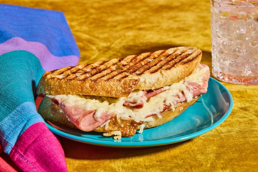Grilled Ham and Goat Cheddar Cheese Sandwich